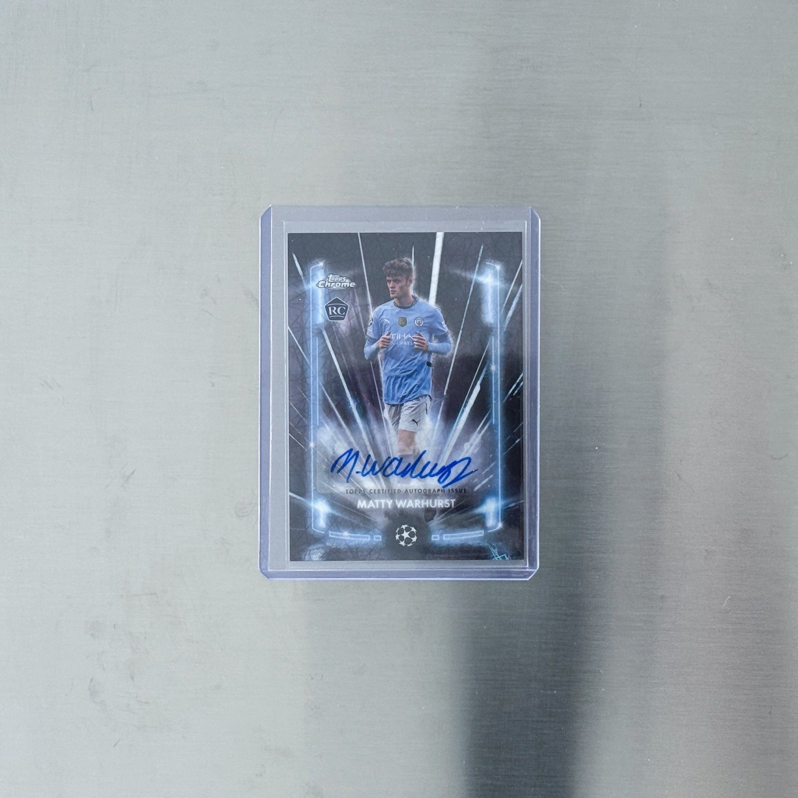 2024-25 Topps Chrome UEFA Club Competitions - Manchester City - Matty Warhurst - Black Lazer Autographs
